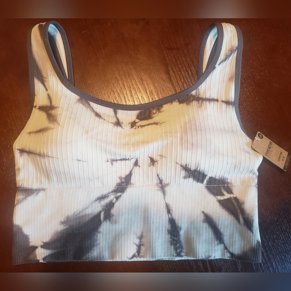 New Victoria's Secret PINK ACTIVE Seamless Lightly Lined Tie Dye Crop Bra Med